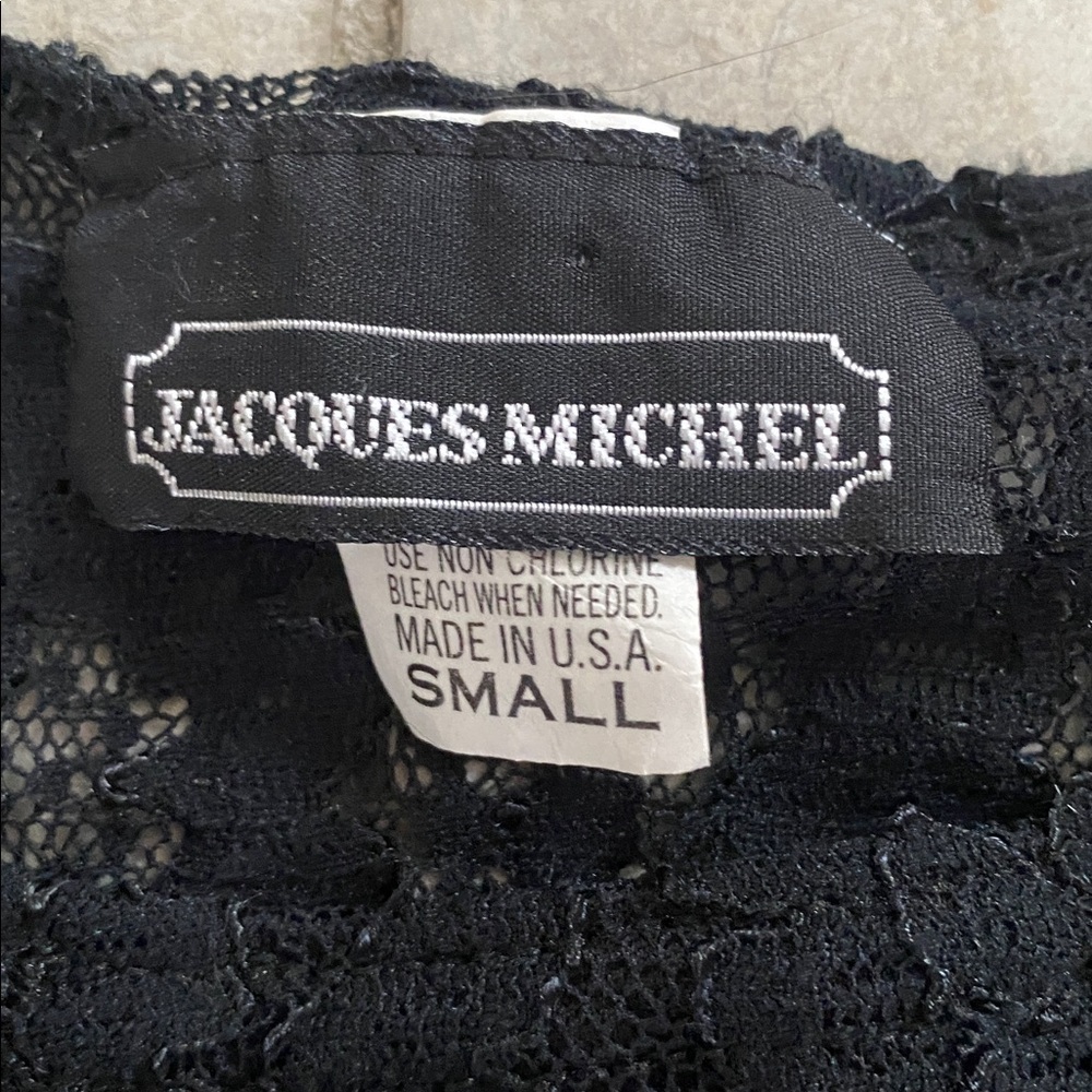Jacques Michel USA Vintage Black Lace Long Sleeve